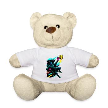 Neon Goalkeeper Art, Football Gift, Highlight - Teddy Bear - white - Front