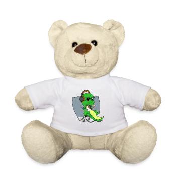 Idée cadeau de nouilles ramen T Rex Dinosaure Gaming Mignons - Nounours - blanc - Devant