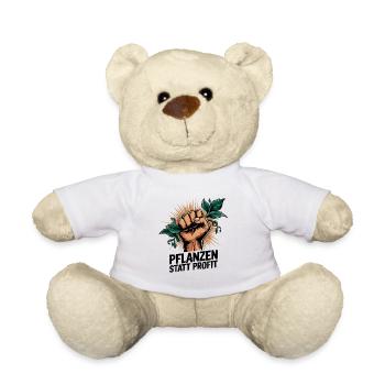 Plantes au lieu du profit, activisme environnemental - Nounours - blanc - Devant