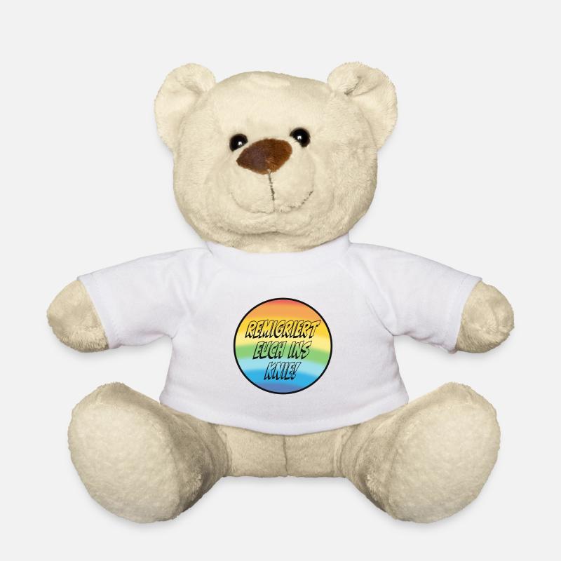 Remigriert Euch Ins Knie! - Teddy - Weiß