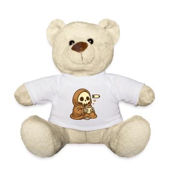 Low Battery Skelett – Cozy Kaffee - Teddy - Weiß - Vorne