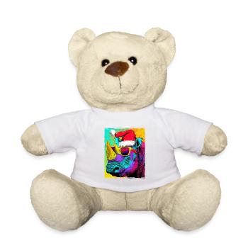Nashorn Weihnachten Porträt - Teddy - Weiß - Vorne