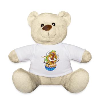 Dragon Ramen Japanese Asian Noodle Foodie Gift  - Teddy Bear - white - Front