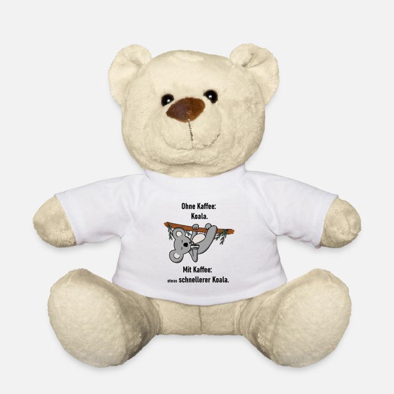 Koala drinks coffee - Teddy Bear - white