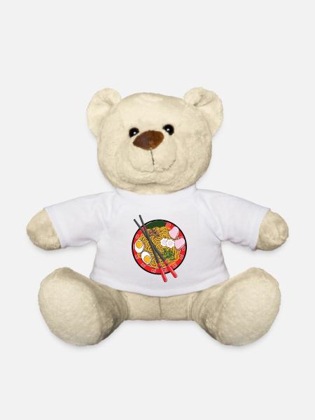 Ramen-Nudeln, japanische Feinschmecker-Essstäbchen, Kawaii Bo - Teddy - Weiß