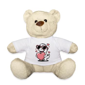 Herzbrillen-Dino voller Liebe - Teddy - Weiß - Vorne