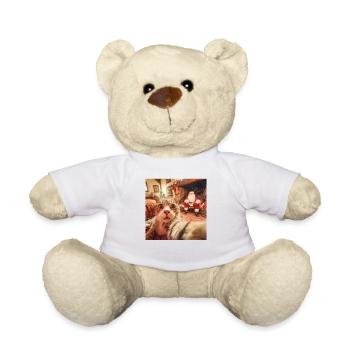 Cat Selfie with Santa Claus - Teddy Bear - white - Front