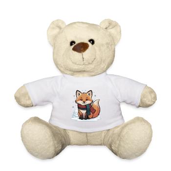 Winterlicher Fuchs mit Schal - Teddy - Weiß - Vorne