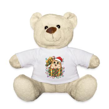 Le chaton dans le cadeau de Noël - Nounours - blanc - Devant