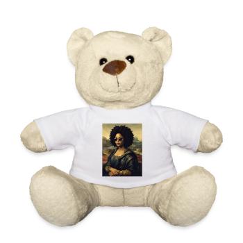 Black Mona Lisa – African Roots Melanin Pride - Teddy Bear - white - Front