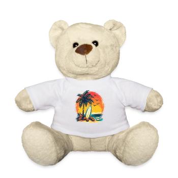 Sunset Palm Beach Surf - Teddy Bear - white - Front