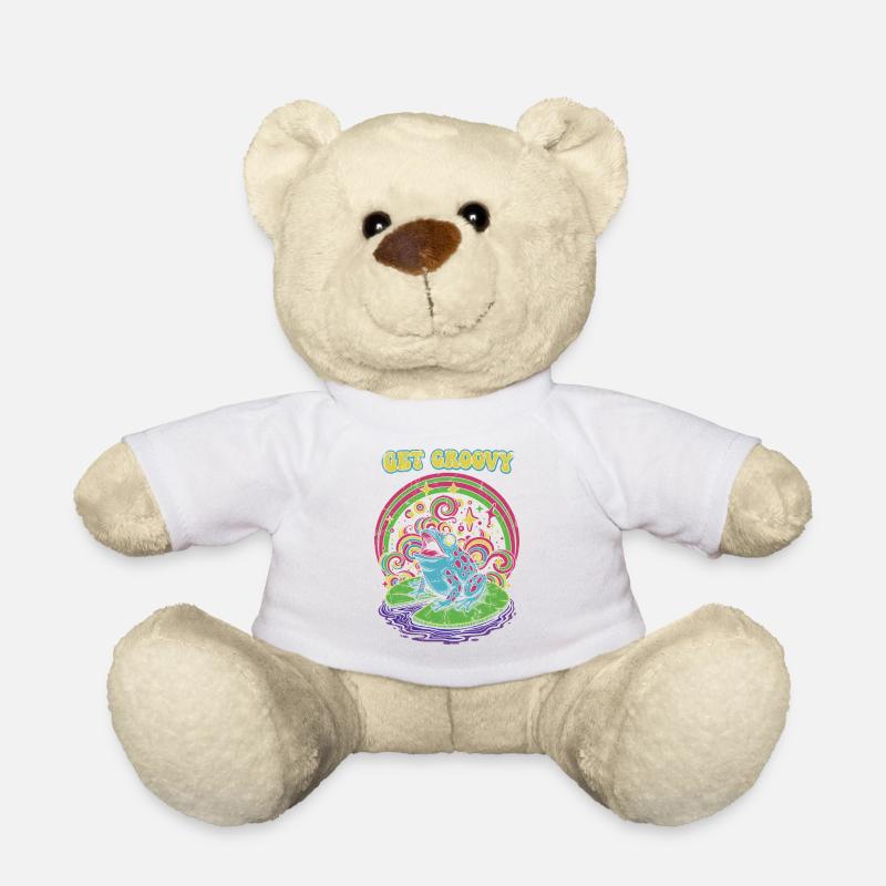 Psychedelic Frog Groove - Teddy Bear - white