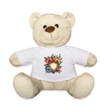 Blumen-Schild im Farbspiel - Teddy - Weiß - Vorne