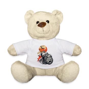 Wikinger Krieger mit Axt und Schild - Teddy - Weiß - Vorne
