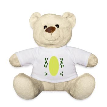 Frog Belly DIY Costume Green Yellow Abstract Pond  - Teddy Bear - white - Front