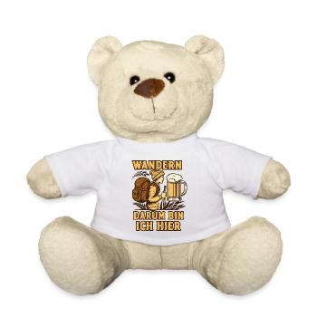 Wandern und Bier darum bin ich hier Bier Sprüche - Teddy - Weiß - Vorne
