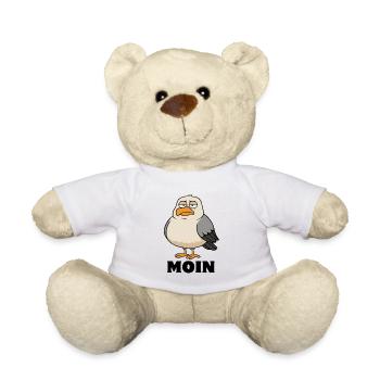 Möwe - Moin - Nordsee - Geschenk - Teddy - Weiß - Vorne