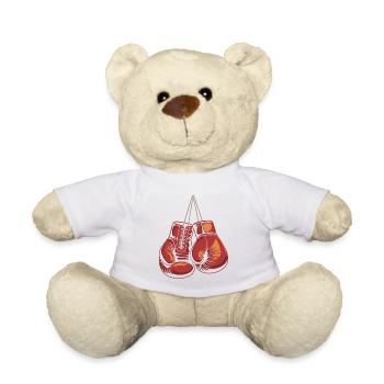Rote Boxhandschuhe Illustration - Teddy - Weiß - Vorne