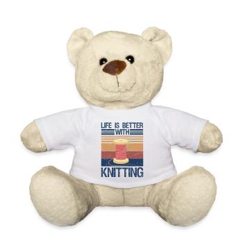 Knitting Shirt Women Girls Yarn Knitting Lover  - Teddy - Weiß - Vorne