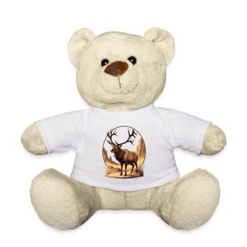 Deer illustration in rocky wilderness landscape - Teddy Bear - white - Front