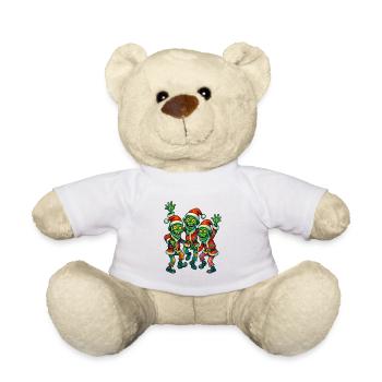 Lustige Weihnachts-Zombies im Weihnachtsmannhut - Teddy - Weiß - Vorne