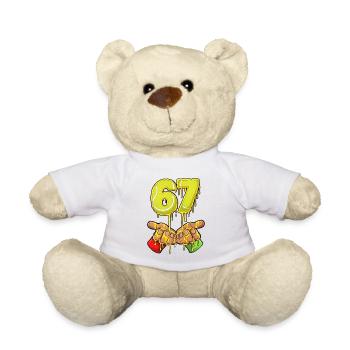 67 Meme Tennis Street Art Dripping Numbers Design - Teddy Bear - white - Front