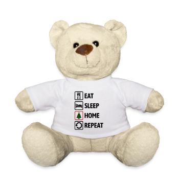 Mange, dors à la maison, recommence - Noël à la maison - Nounours - blanc - Devant