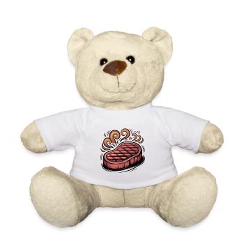 Illustration de steak grillé - Nounours - blanc - Devant