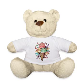 Bunte Eiscreme Explosion - Teddy Bear - white - Front