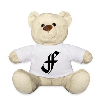 Fraktur font abbreviation F - Teddy Bear - white - Front