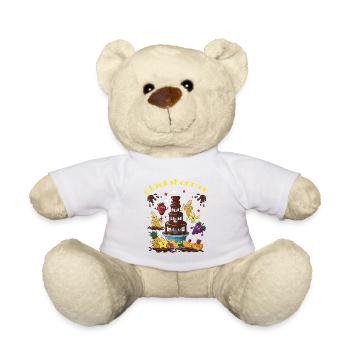Glückshormon Schokoladen-Torte Spaß - Teddy - Weiß - Vorne