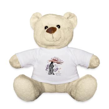 Déclaration de Dame élégante au chapeau Noir-Violet - Nounours - blanc - Devant