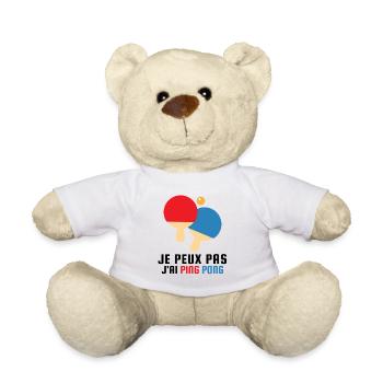 Ich kann nicht, ich habe ein Tischtennisgeschenk - Teddy - Weiß - Vorne