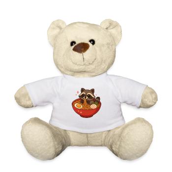 Raccoon with noodles Ramen kawaii raccoon - Teddy Bear - white - Front