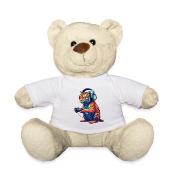 Tiger Gaming Tier Videospiele Lustiger Tiger - Teddy - Weiß - Vorne