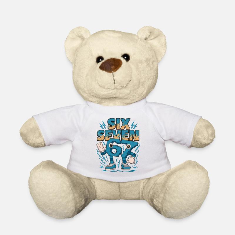 Six Seven 67 6-7 Viral Meme - Teddy - Weiß