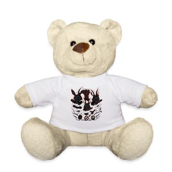 Lapin de Pâques maléfique qui fait un dab, gang de Pâques sombre - Nounours - blanc - Devant