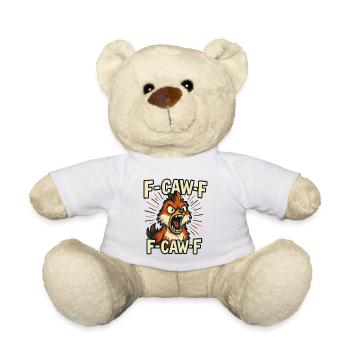 f-CAW-F angry fox comic, funny animal shirt - Teddy Bear - white - Front