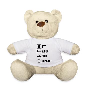 Eat Sleep Pull Repeat - Traktor fahren - Bauer - Teddy - Weiß - Vorne