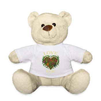 Love You Heart, Romantic Gift - Teddy Bear - white - Front