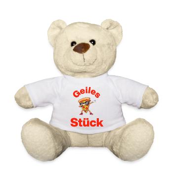 Piece: Pizza Edition, Foodie, Pizza Lover - Teddy Bear - white - Front