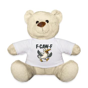 F-CAW-F Naughty Seagull Cartoon, Funny Beach Bird - Teddy Bear - white - Front