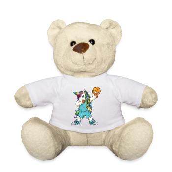 Funny Dabbing Basketball Unicorn Baller Sport Gift - Teddy Bear - white - Front