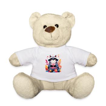 Bunter Waschbär der Ruhe - Teddy - Weiß - Vorne
