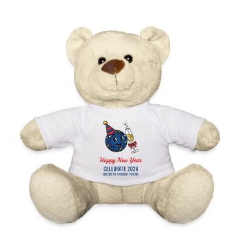 Celebrate 2026 Happy New Year Cheers Future - Teddy Bear - white - Front