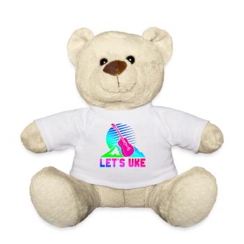 Ukulélé hawaïen ukélé rétro années 80 90 - Nounours - blanc - Devant