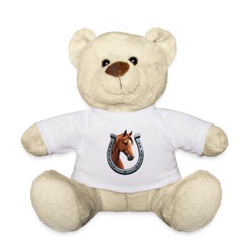 Horseshoe Horse: Powerful Portrait - Teddy Bear - white - Front