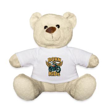 Born to Ride - Moto Motard Biket  - Nounours - blanc - Devant