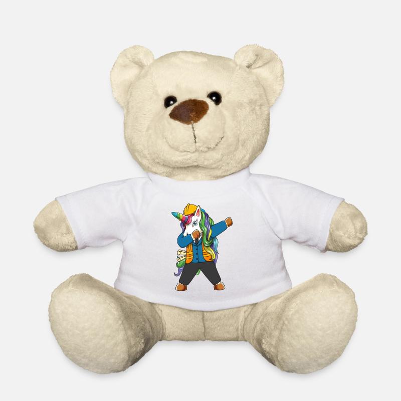 Dabbing Unicorn Ingenieur Bauarbeiter - Teddy - Weiß