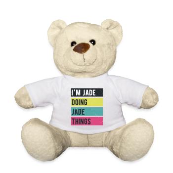 I’m Jade Doing Jade Things Retro Colors - Teddy Bear - white - Front